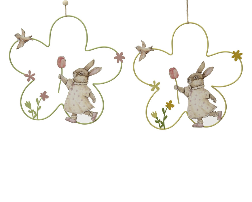 Bunny w/Tulip on Hanger 24cm