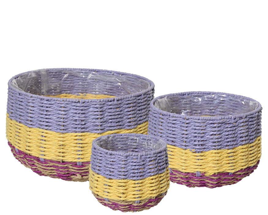 Planter Lined Purple/Yellow/Pink