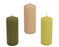 Candle Pillar 15x6cm Green/Tan/Yellow