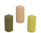 Candle Pillar 12x6cm Green/Tan/Yellow