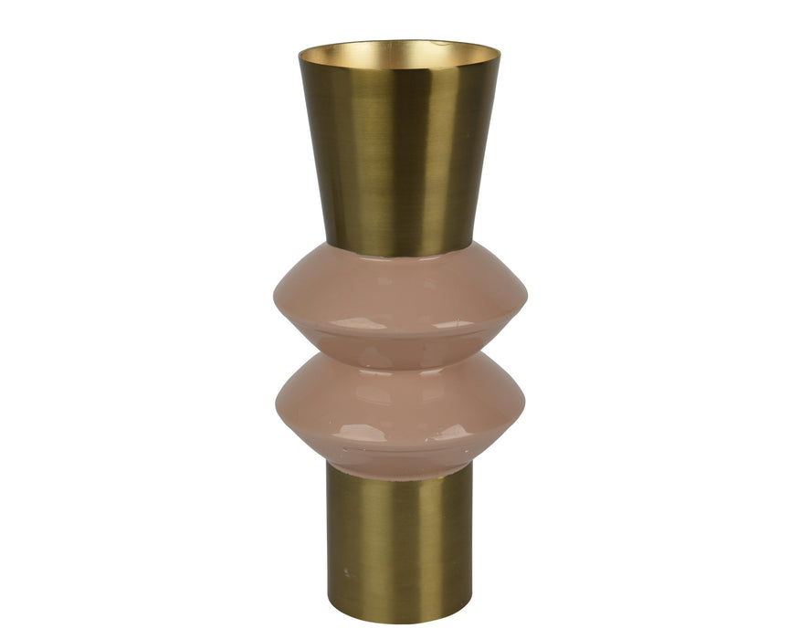 Vase Brass & Blush Pink 28 cm
