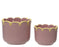 Planter Stoneware Pink w/Yellow Small