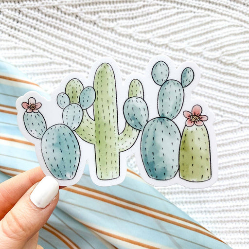 Cactus Club Watercolor Sticker, 3.5x2.25in