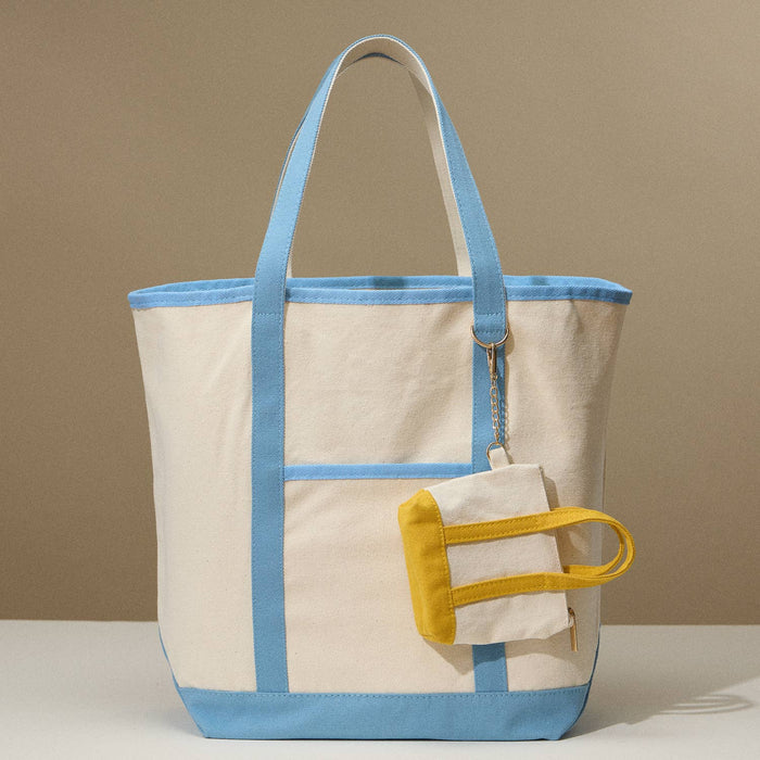 Ecofriendly Cotton Canvas Carry Tote with Charm Holder