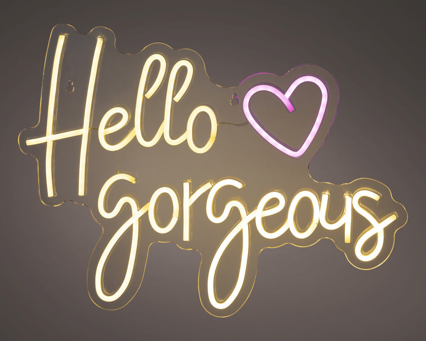 LED Neon Sign "Hello Gorgeous"