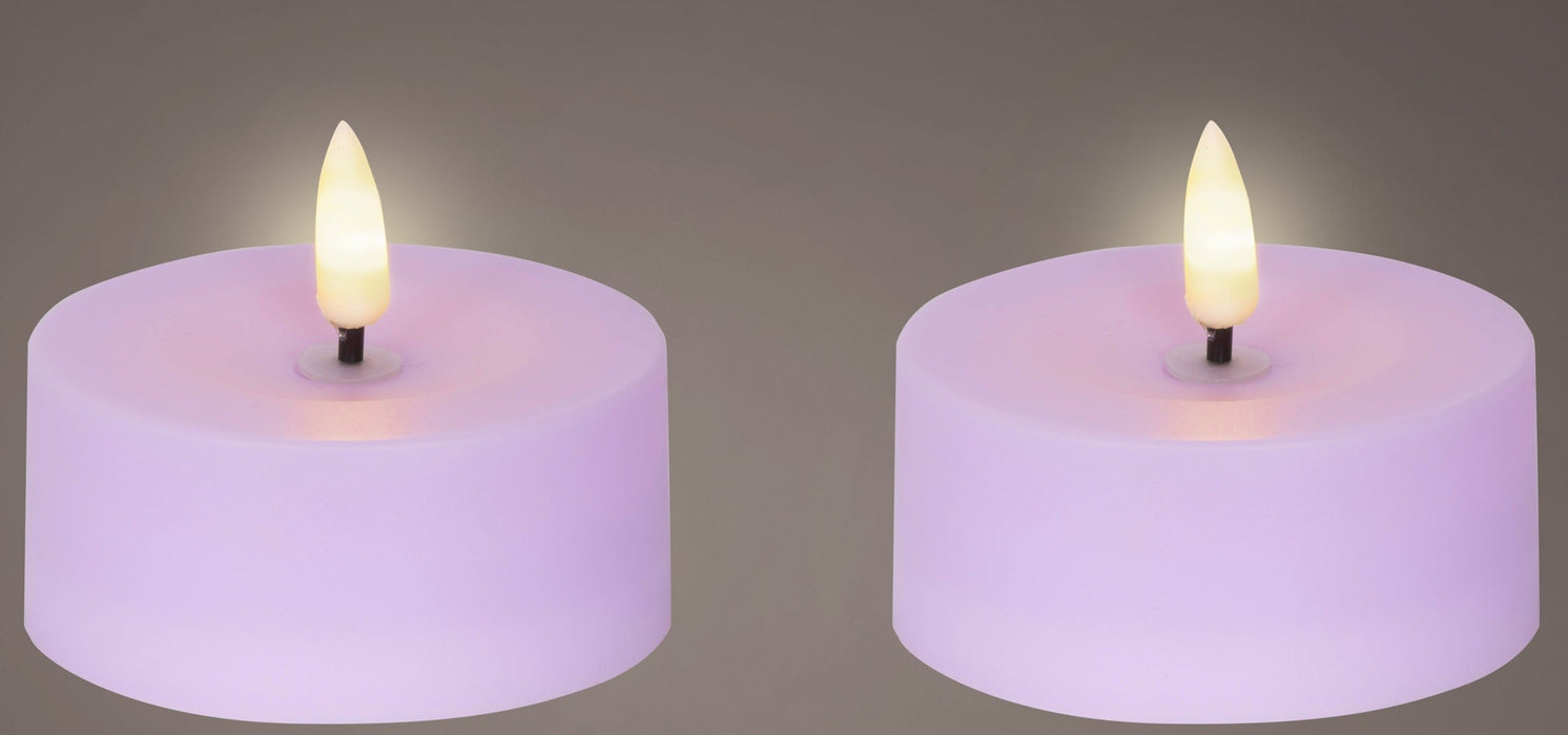 Solar Candle 7x3cm Box of 2 Lilac