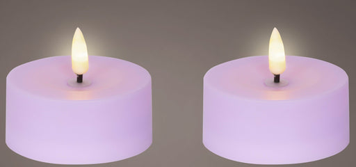Solar Candle 7x3cm Box of 2 Lilac