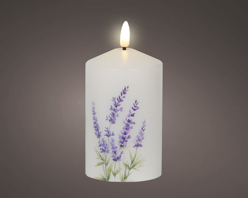 Candle LED White w/Lavender 14.5 cm