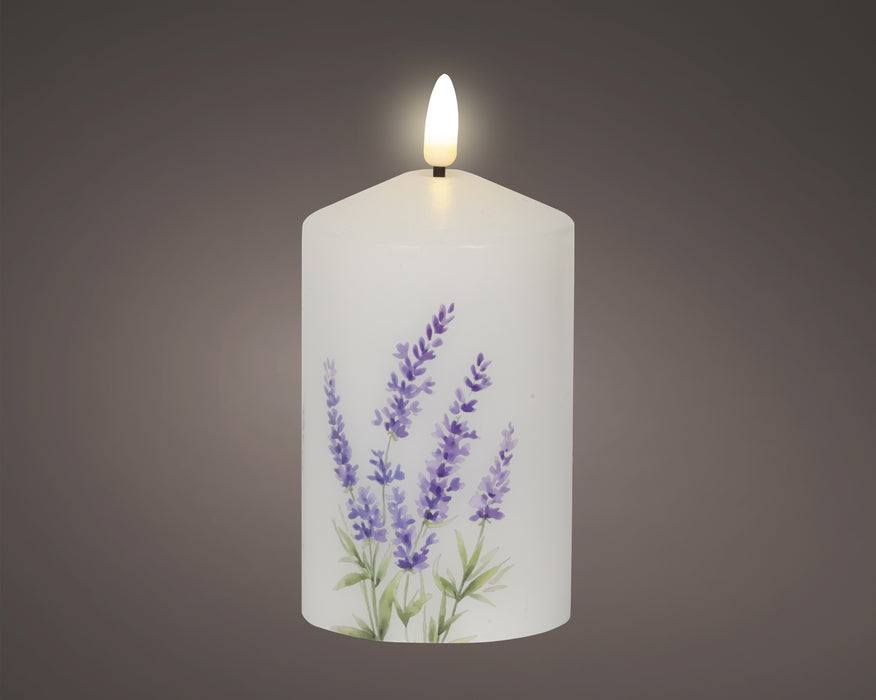 Candle LED White w/Lavender 14.5 cm
