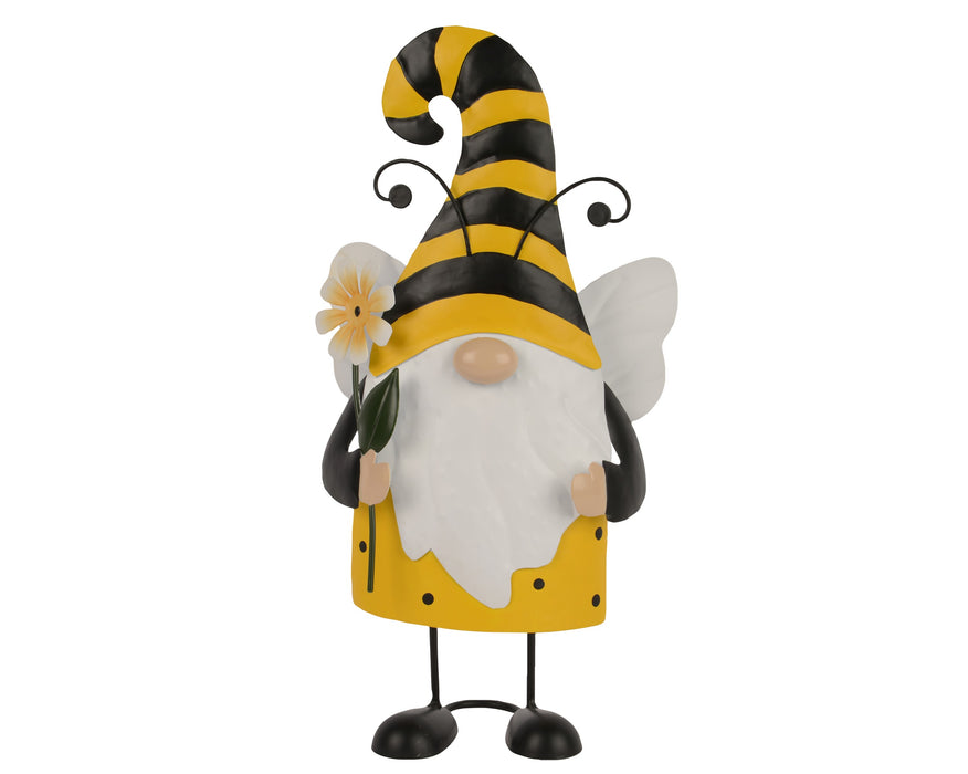 Gnome/Bee with Flower Metal 37cm
