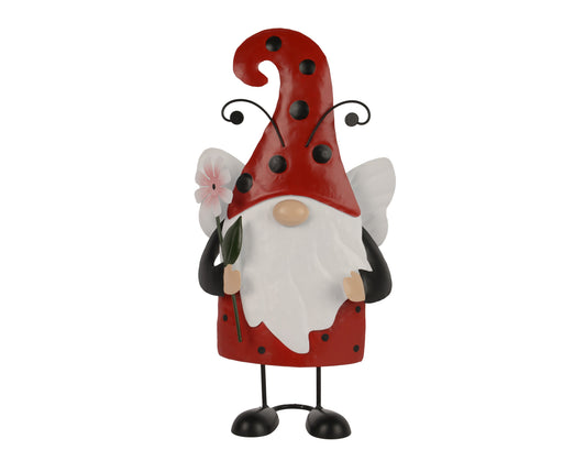 Gnome/Ladybug w/Flower Metal 37cm