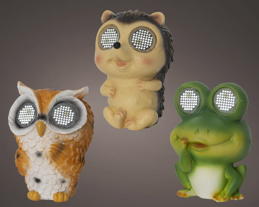 Solar Owl/Frog/Hedgehog 10cm