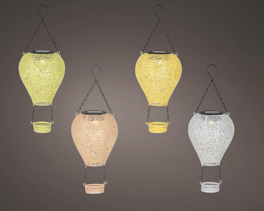 Solar Hot Air Balloons Hanging Assorted 13x36cm