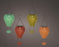 Solar Hot Air Balloons Hanging Oranges/Greens 13x36cm