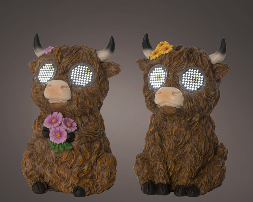 Solar Highland Cow 15cm