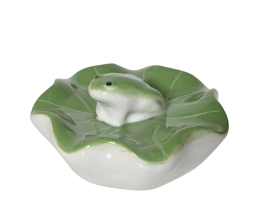 Frog on Lily Pad Porcelain 8x8x4