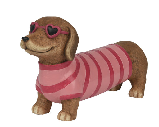 Dog Dachshund with Striped T-Shirt