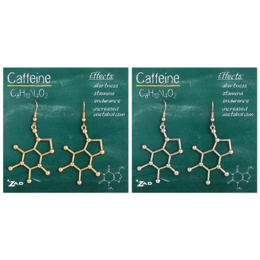 Chemical Reaction Caffeine Molecule Earrings