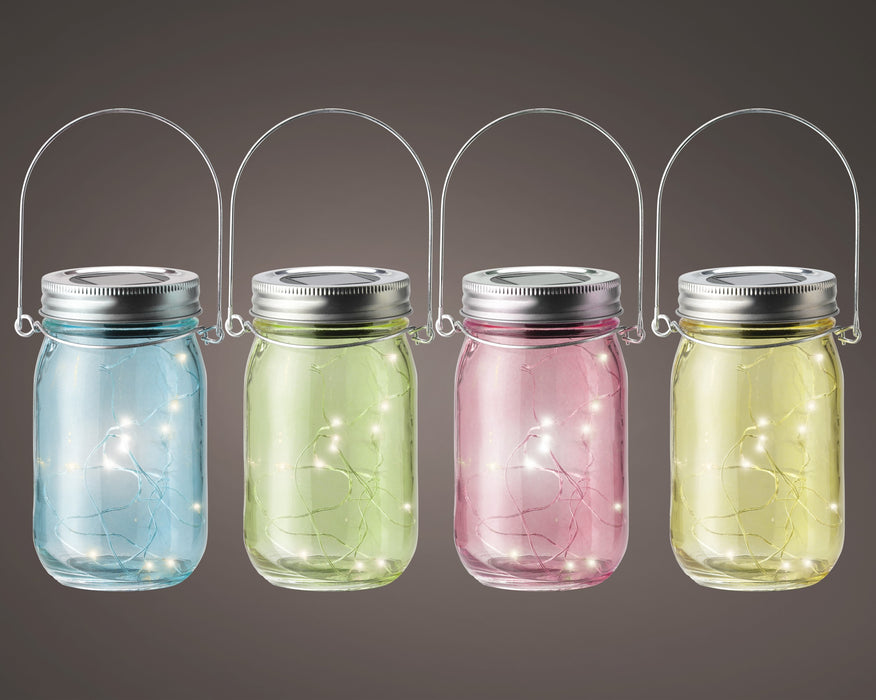 Solar Hanging Glass Jar Lantern Assorted