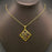 Dried Flower Rhombus Charm 18K Gold Plated Necklace
