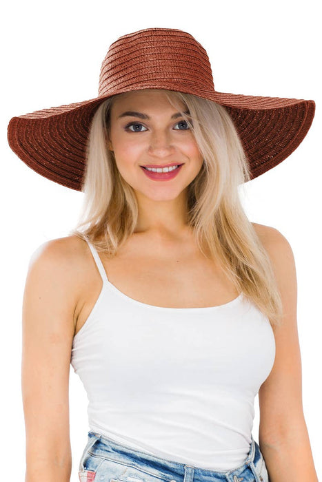 Thin Light-Weight Floppy Straw Beach Sun Hat
