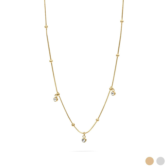 18K Gold PVD Stainless Steel Dangle Stone Necklace