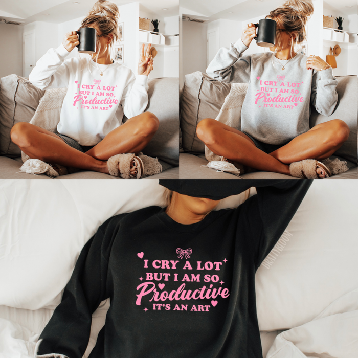 I Cry a lot Productive ADULT Sweatshirt | Taylor Swift Pink