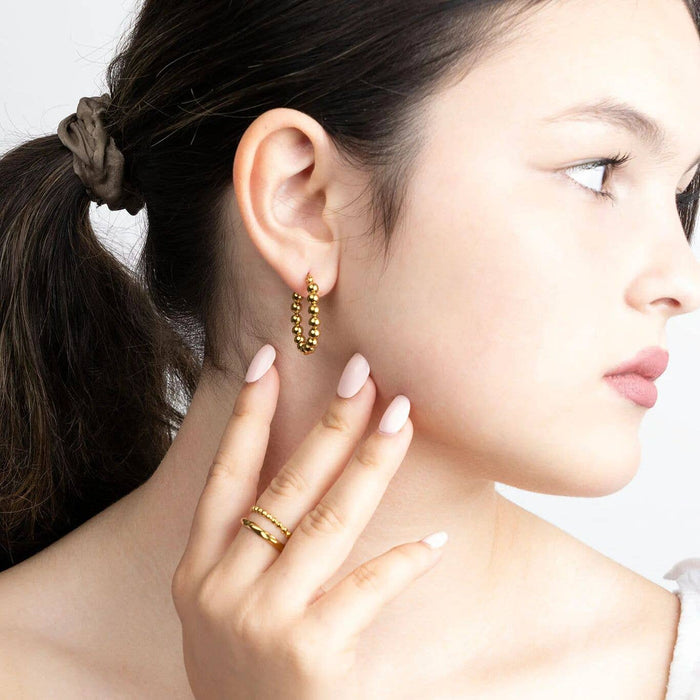 14K Gold Filled PLUS Circle Ball Hoop Earrings