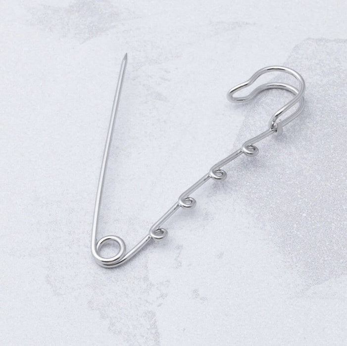 18K Gold Stainless Steel Charm Holder Brooch