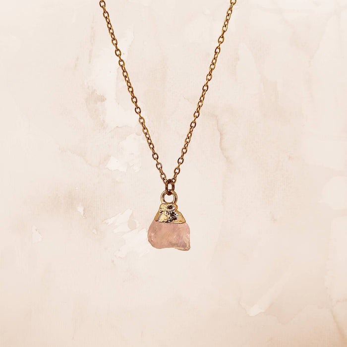 Raw Crystal Necklace - Stainless Steel Spiritual Gift