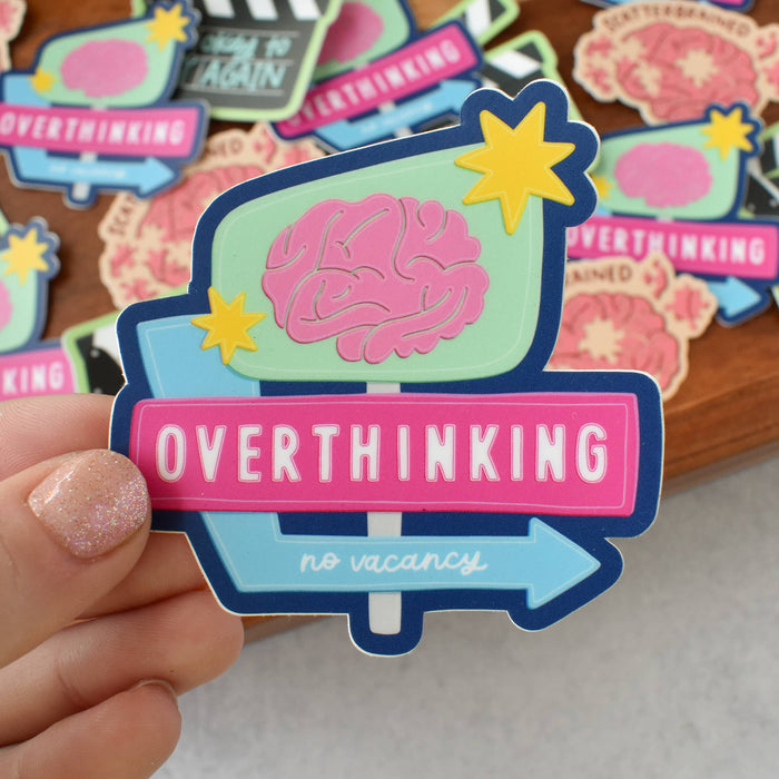 Overthinking Motel Sign Sticker