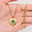 Green Zircon 18K Gold plated Textured Heart Necklace - FGS