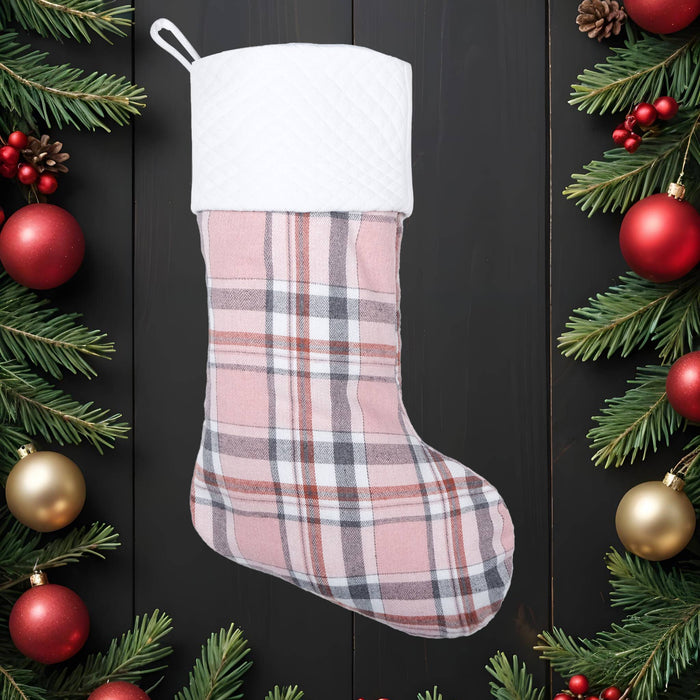 Pink Plaid Christmas Stockings