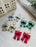 Holiday Bow Huggies | Polymer Clay Earrings 