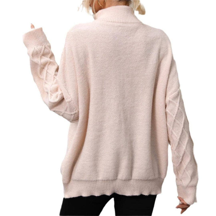 Cable knit half zip sweater