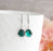 Emerald Green Glass Earrings - Jewel Ear Wire - Rope Setting