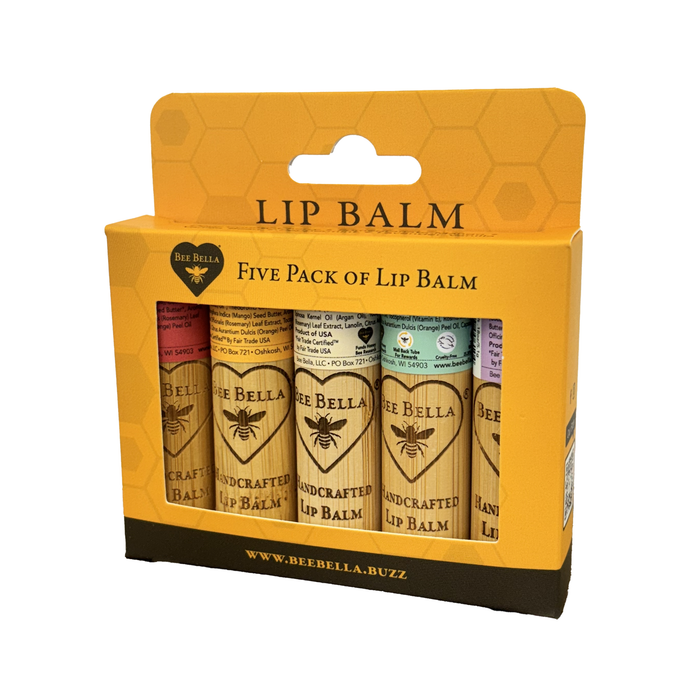 Bee Bella Bee Wax Lip Balm Five Pack of Lip Balm