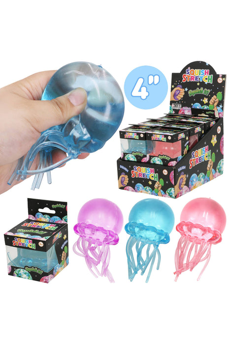Jellyfish Clear Solid Maltose Putty Filled Squishy - 4 Inch