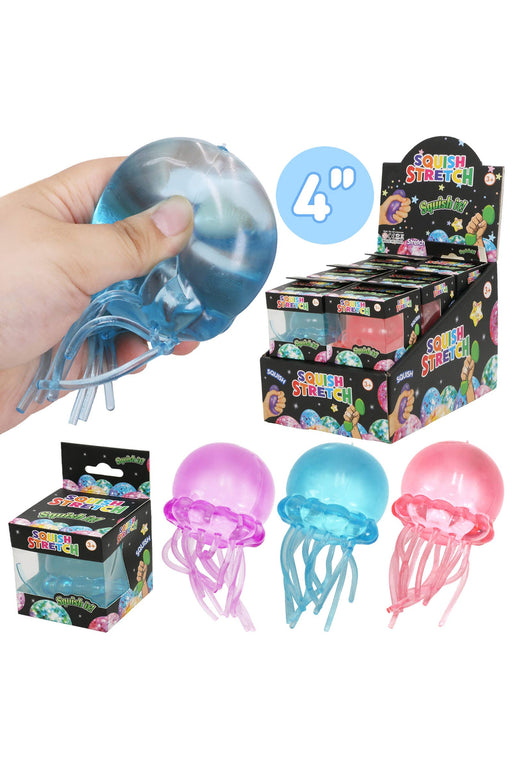 Jellyfish Clear Solid Maltose Putty Filled Squishy - 4 Inch