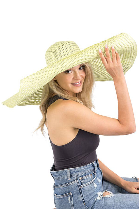 Extra Wide Floppy Wire Brim Straw Sun Hat