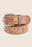 Floral Embroidered Pattern Vegan Leather Belt