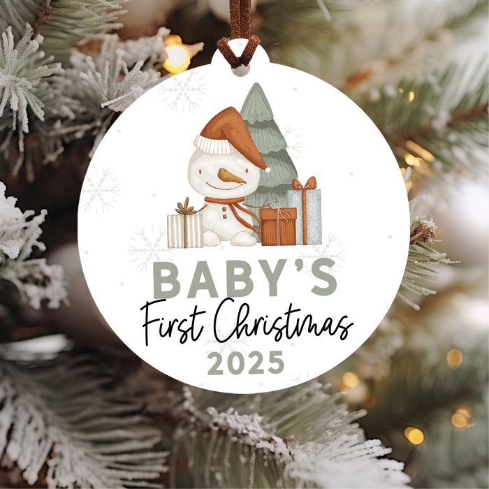 Baby's First Christmas Ornament 2025 | Snowman