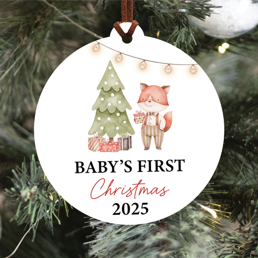 Baby's First Christmas Ornament 2025 | Woodland Fox