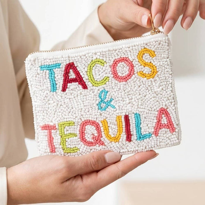 Beaded Tacos And Tequila Coin Purse