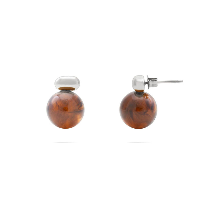 18K Gold PVD Stainless Steel Tortoise Shell Stud Earrings