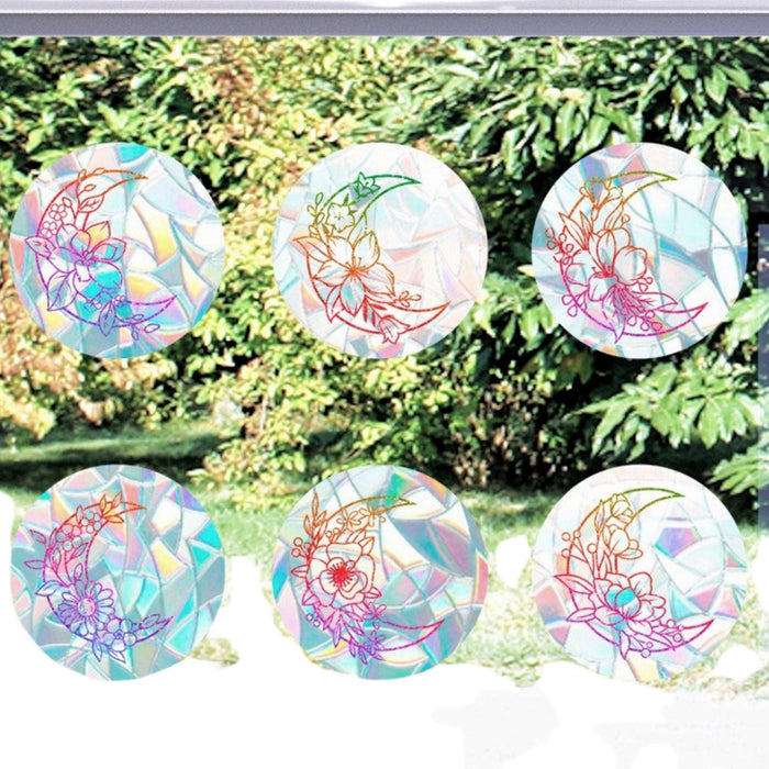 6pcs Moon Suncatcher Window Cling Sticker - Decor