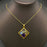 Dried Flower Rhombus Charm 18K Gold Plated Necklace