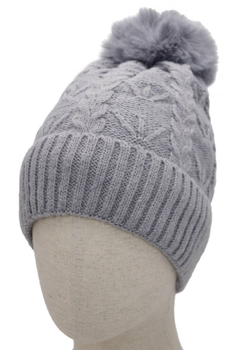 Whisker Coil Knitted Sherpa Fleece Lined Beanie