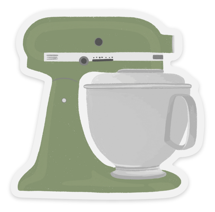 Clear Green Kitchen Mixer, 2.9x2.9”