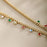 18K Gold Plated Necklace with Color Gem Stones